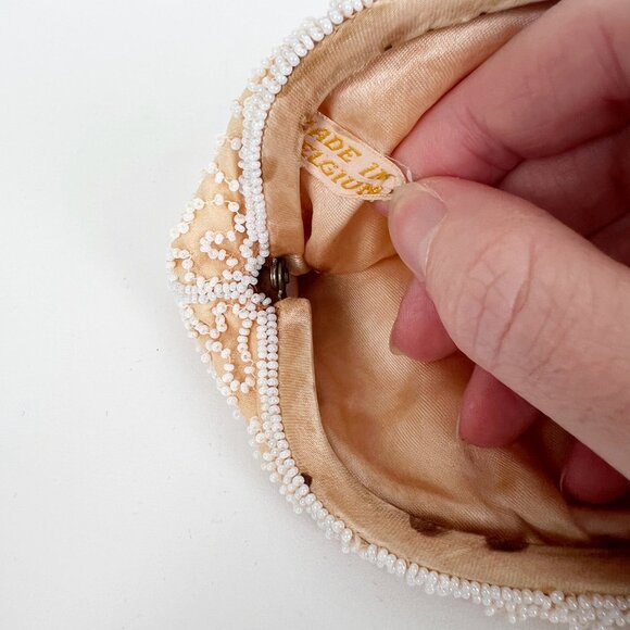Vintage 50s 60s Beaded Mini Purse European Wedding Bride Formal Event Fancy Cute - Picture 5 of 9
